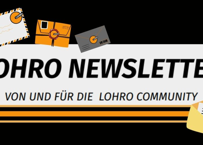 Der LOHRO Newsletter mit kleinen Briefen mit LOHRO-Briefmarke